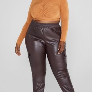 Faux Leather joggers